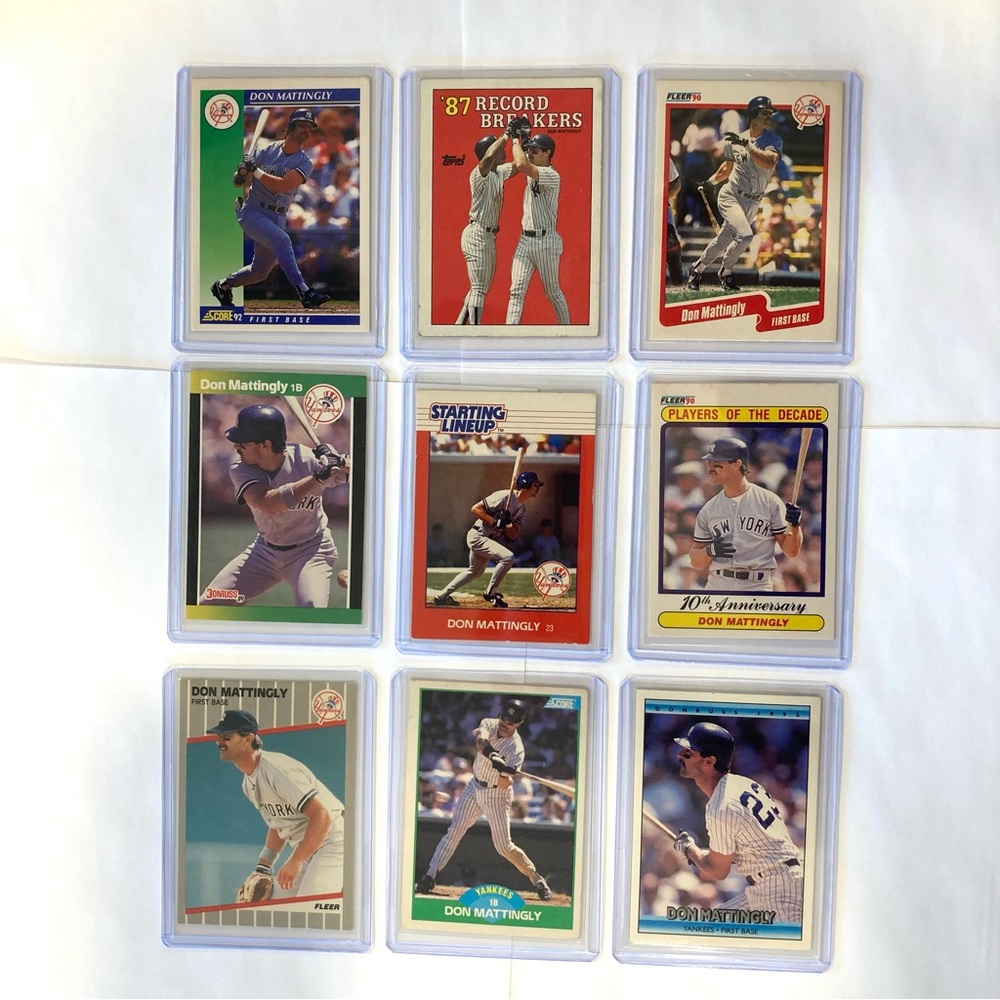Lot of 9 Vintage 80s-90s Don Mattingly Baseball Cards New York Yankees - Picture 2 of 16